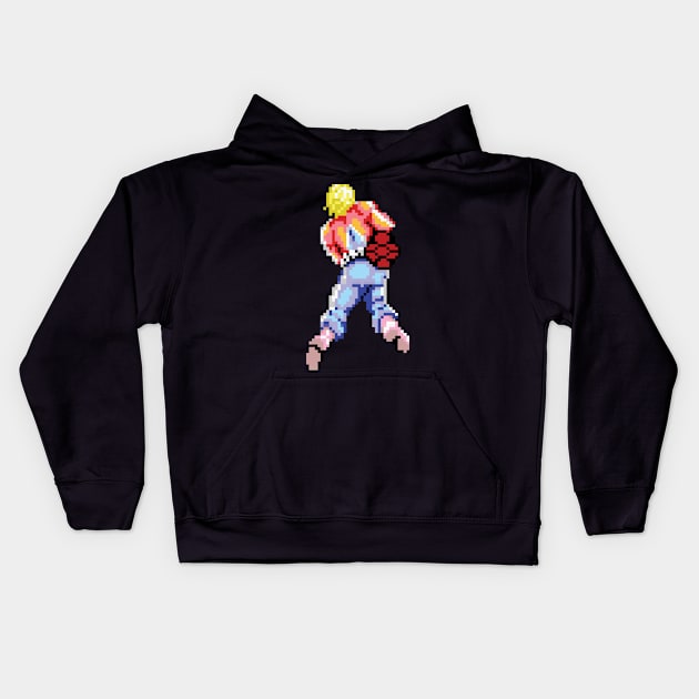 Space Harrier Hero Kids Hoodie by GraphicGibbon